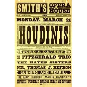  Harry & Bessie The Houdinis 1895 Houdini Poster