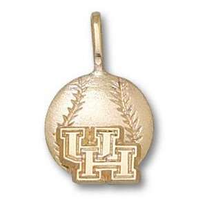 Houston Cougars Solid 10K Gold UH Baseball Pendant  