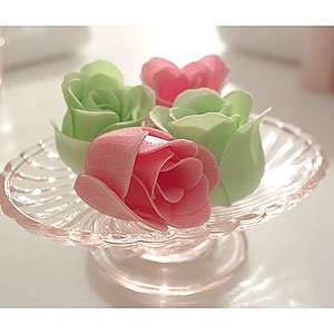  Four Soap Roses, Pink and Green