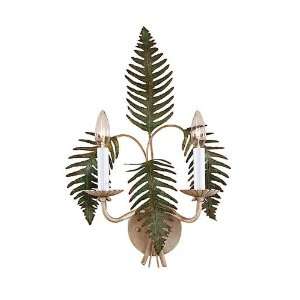   Lamps 7794 Fern 2 Light Sconces in Hand Colored Iron