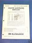 1967 McCULLOCH MAC 1 10/2 10 CHAINSAW ENGINES MANUAL