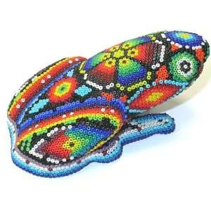  Frog ~ 4.75 Inch Huichol Bead Art