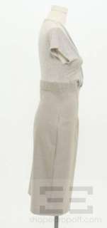 Max Mara Heather Grey & Beige Cap Sleeve Dress Size 40  