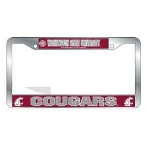 Washington St Cougars License Plate Frame Chrome Deluxe 