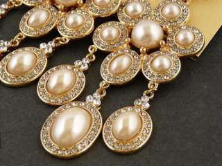 NEW Monet Chandelier Pearl Crystal Earrings  