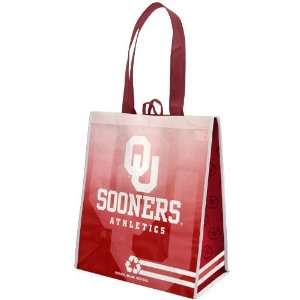  NCAA Oklahoma Sooners White Crimson Fade Reusable Tote Bag 