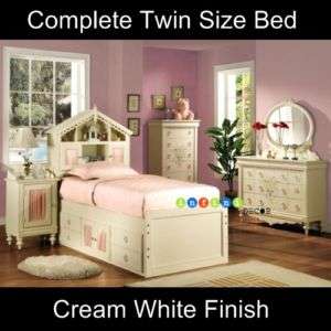 Twin Size Bed Frame Set Children Bedroom Furniture Girl  