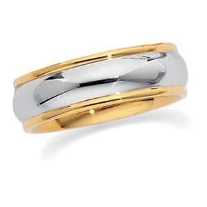 18K Yellow Gold and Platinum Comfort Fit Wedding Band For 