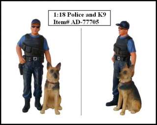 AMERICAN DIORAMA POLICE/K9 FIGURES AD 77705 118 SCALE  