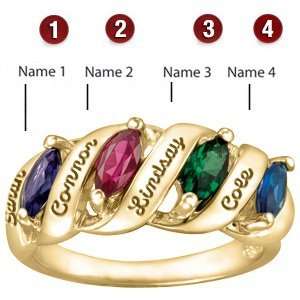  Melodic Marquis 14kt Yellow Gold Mothers Ring Jewelry