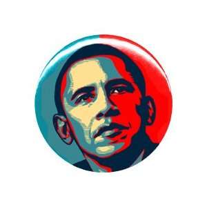  3 Barack Obama Blue & Red Face Button/Pin: Everything 