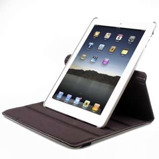   degrees Rotating Swivel Magnetic Smart Leather Stand Cover Case iPad 2