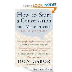 How to Start a Conversation and Make Friends: Don Gabor:  