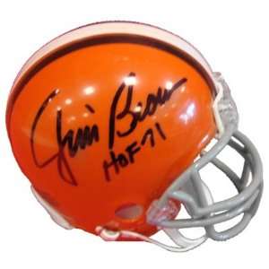 Jim Brown Signed Mini Helmet Cleveland Browns NFL:  Sports 