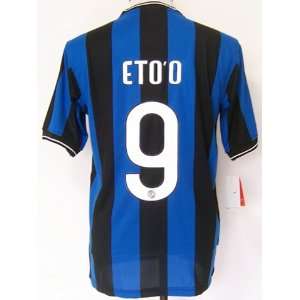  Inter home 09/10 # 9 Etoo size L soccer jersey Sports 