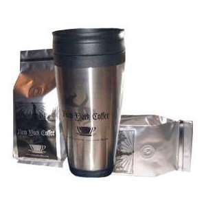 New York Coffee 4 1Lb Bags Introductory Offer w/ Thermal Mug:  