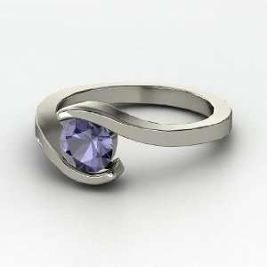  Ocean Ring, Round Iolite Palladium Ring: Jewelry