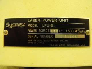 SYSMEX LASER POWER UNIT MODEL# LPU 2  