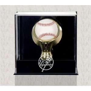   Gold Ring Baseball Yankees Logo Display Case