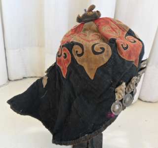 Chinese Minority peoples old hand embroidery Child hat  