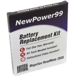 Battery Replacement Kit for Magellan RoadMate 2035 with Installation 