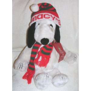  Peanuts 18 Macys Plush Snoopy with Knit Hat and Scarf 