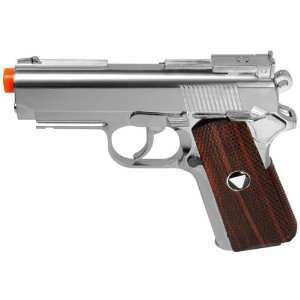  TSD Metal M1911 CO2 Pistol, Chrome w/ Wood Grip: Sports 