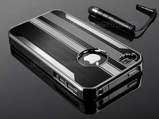   Flip PU Leather Chrome Case Cover for Apple iPhone 4 4G 4S  