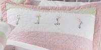 PINK RIBBON EMBROIDER SATIN 7 PC QUEEN GIRL QUILT SHEET  