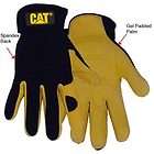 NEW CATERPILLAR PREMIUM LEATHER PALM WORK GLOVES WITH GEL PADS 
