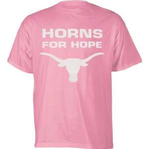  Texas Longhorns Youth Light Pink Horns for Hope T Shirt 