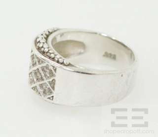   Dawkins Sterling Silver & Pave Diamond Lattice Ring Size 9  