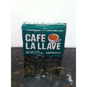 Cafe La Llave Espresso Coffee 6 oz Brick:  Grocery 