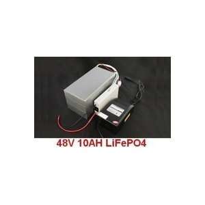  48v 10ah battery lithium with bms fast charger and bag 