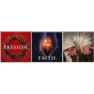  Christian Banner   Passion. Faith. Joy   3x9, Full 