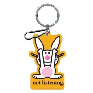  Happy Bunny Not Listening Key Chain Automotive