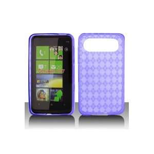  Purple Argyle TPU Skin Case for HTC HD7 (T Mobile): Cell 