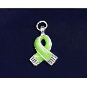  Lime Green Ribbon Charm   Small (50 Charms) Arts, Crafts 