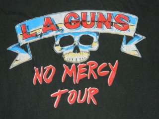 1989 LA GUNS NO MERCY TOUR VINTAGE 80S T SHIRT XL GLAM n roses  
