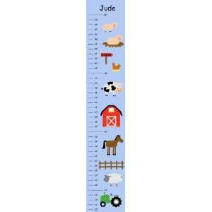  Farm Life (blue background) Personalized Canvas Growth Chart 