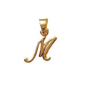  18K Gold Plated Letter M Initial Pendant: Jewelry