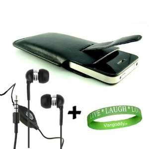  iPhone 4 leather Case Accessories Kit: BLACK Faux Leather Holster 