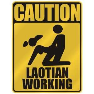   CAUTION  LAOTIAN WORKING  PARKING SIGN LAOS 