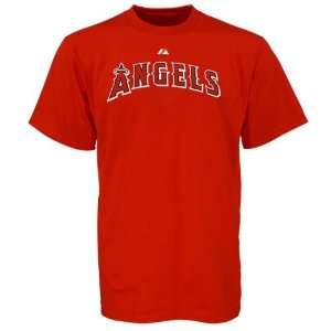   : Majestic Los Angeles Angels Of Anaheim Youth Red Word Mark T Shirt