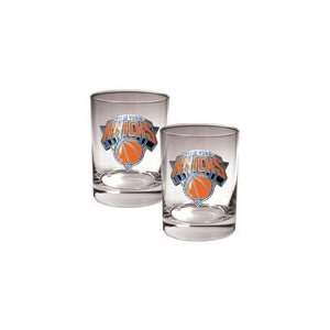  New York Knicks NBA 2pc Rocks Glass Set: Sports & Outdoors