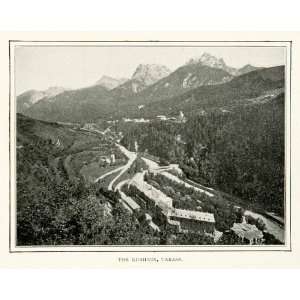  1908 Print Kurhaus Hotel Tarasp Engadine Switzerland 