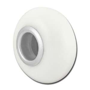  14mm White Glass Sterling Silver Large Hole Bead: Arts 