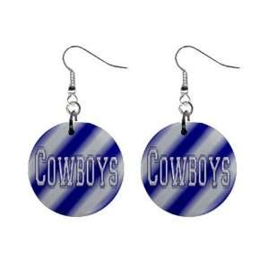  Dallas Cowboys Dangle Earrings Jewelry 1 inch Buttons 