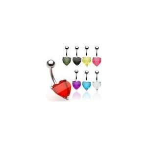  10mm Red Heart Belly Navel Ring 
