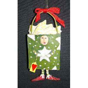   Krinkles Green Star Bag Boy Mini Christmas Ornament #37878 Home